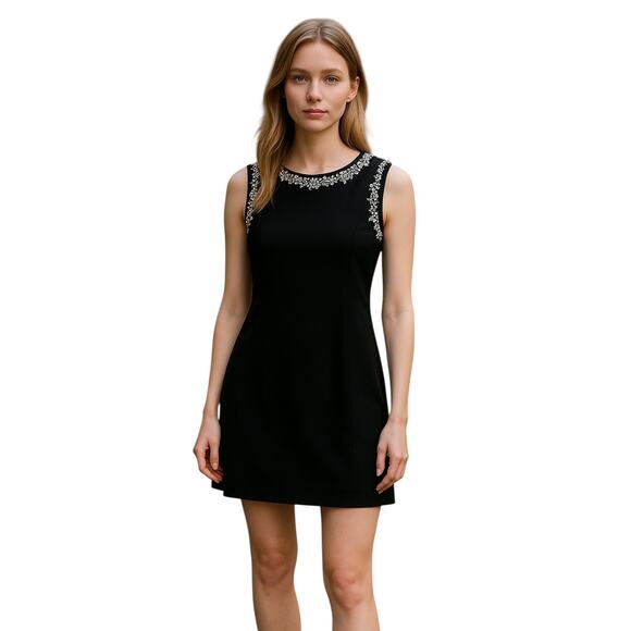 MAC DUGGAL Dress Size XS Evening Gown NEW Black Mini Rhinestone Neckline - Picture 1 of 6